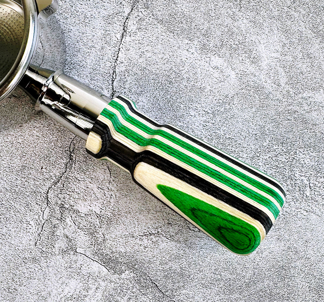 Coffee Espresso Vacuum Dye Wood 54mm Breville Bottomless Portafilter - Short Green Handle