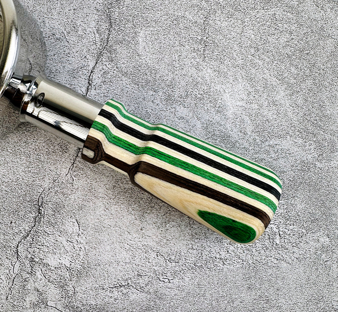 Coffee Espresso Vacuum Dye Wood 58mm Breville Bottomless Portafilter - Short Green Handle