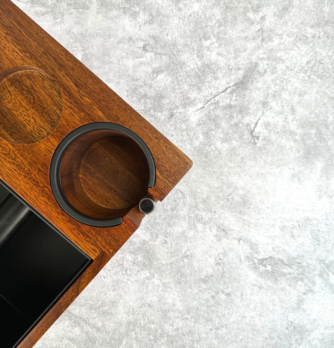Coffee Espresso Walnut Wood Tamper Tamping Station with Knock Box V4 - 51mm/53mm/54mm/58mm