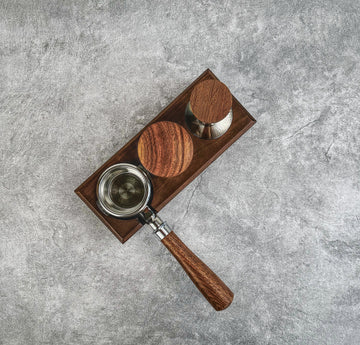 Coffee Espresso Walnut Wood 51mm/53mm/54mm Tamper Tamping Station V2 - 3 Slots