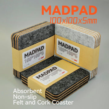 MADBALL Madpad Coffee Cup Absorbent Coasters 4 Packs - Pale White