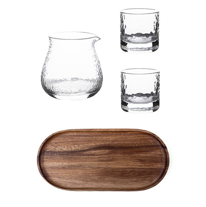 Japanese-inspired Hammered Coffee Server and Glasses Set