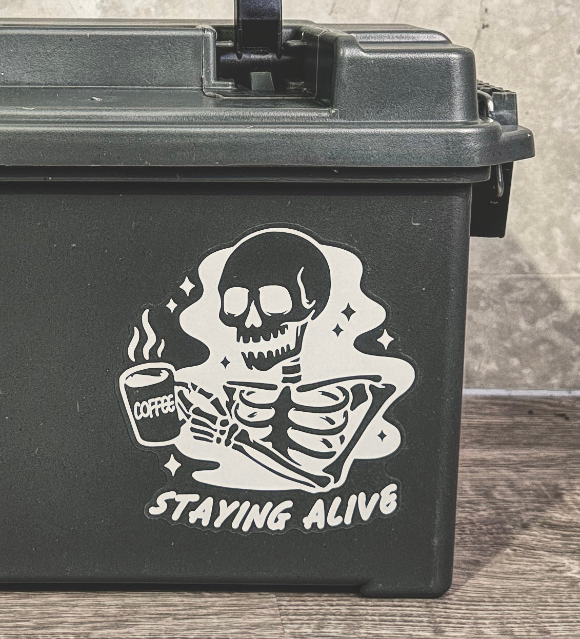 Coffee Vinyl Decal Sticker - Staying Alive