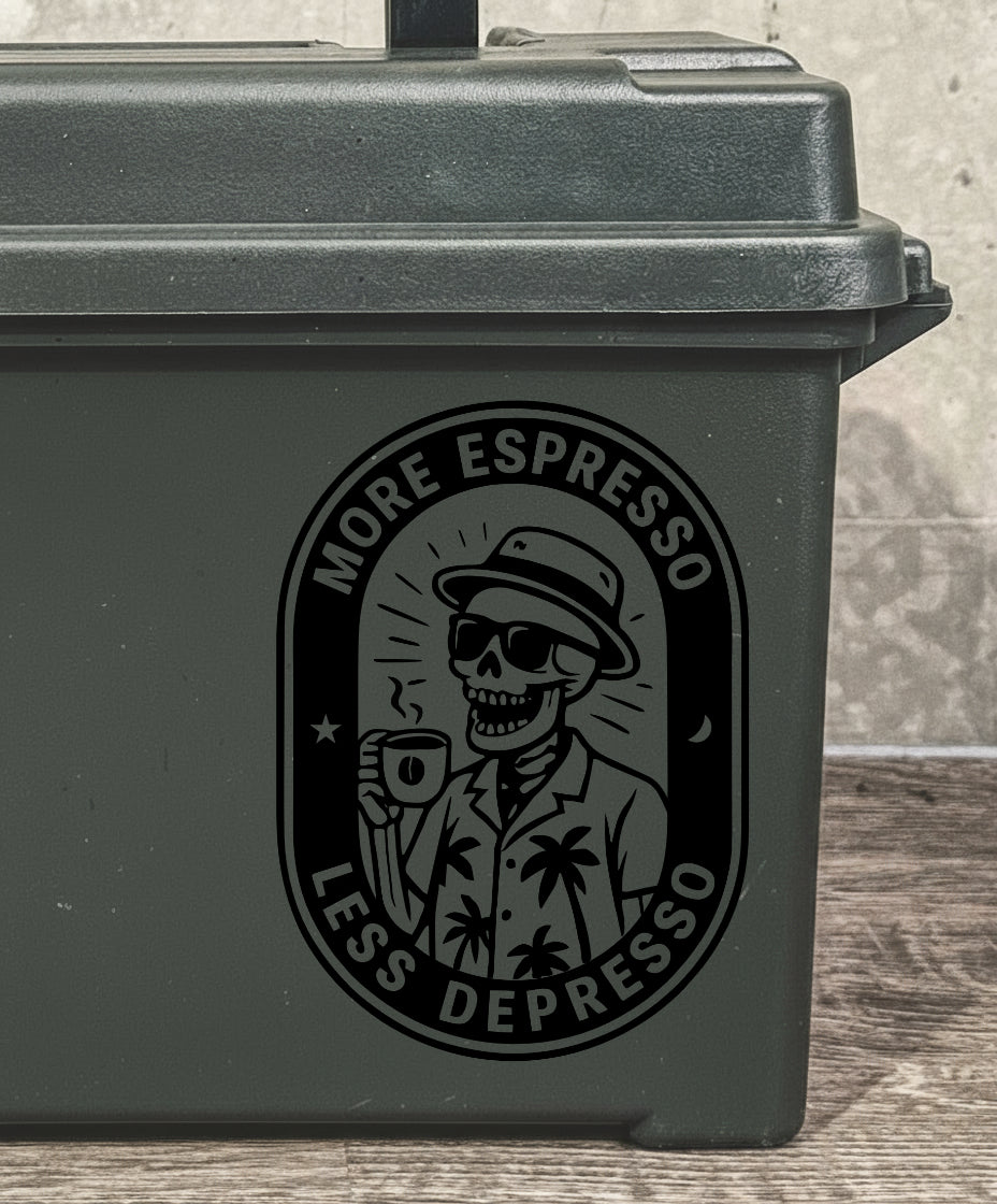 Coffee Vinyl Decal Sticker V2 - More Espresso Less Depresso