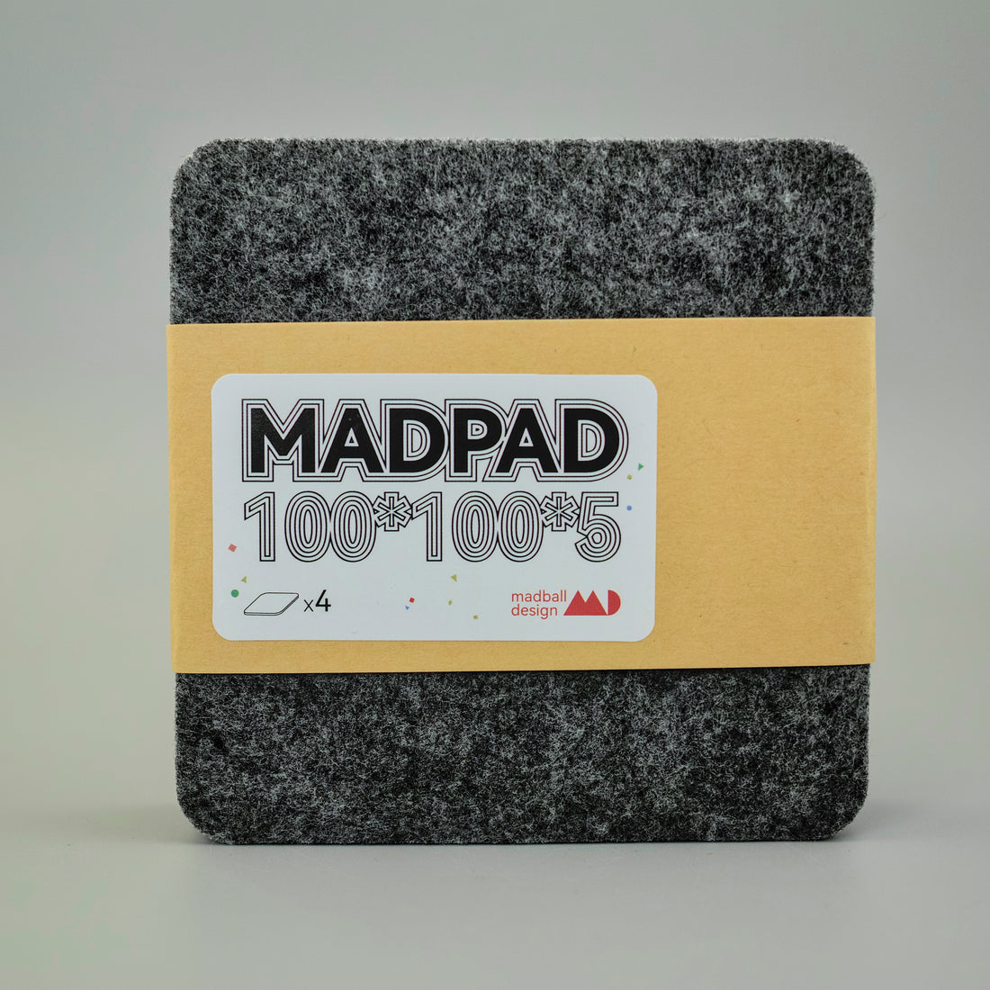MADBALL Madpad Coffee Cup Absorbent Coasters 4 Packs - Ink Black