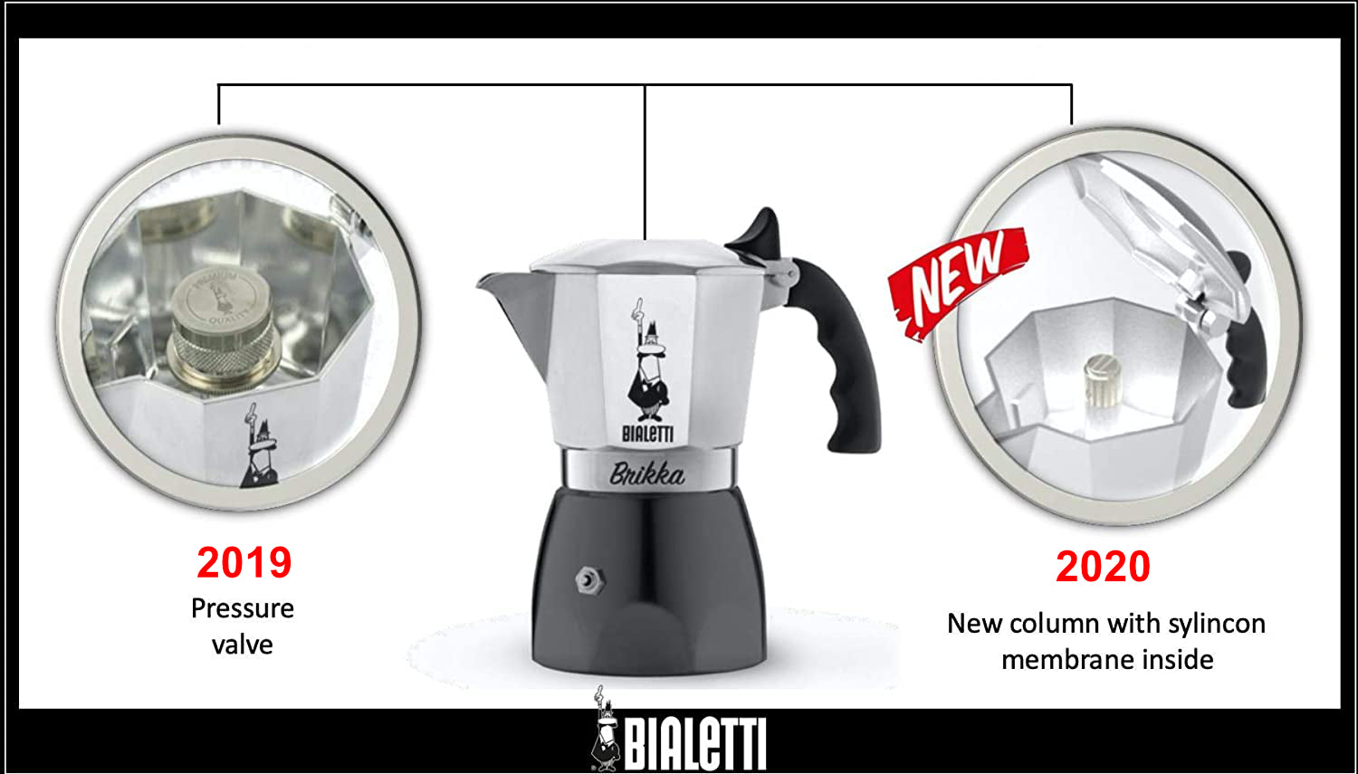 Bialetti Brikka 2020 Moka Pot Coffee Maker - 4 Cup